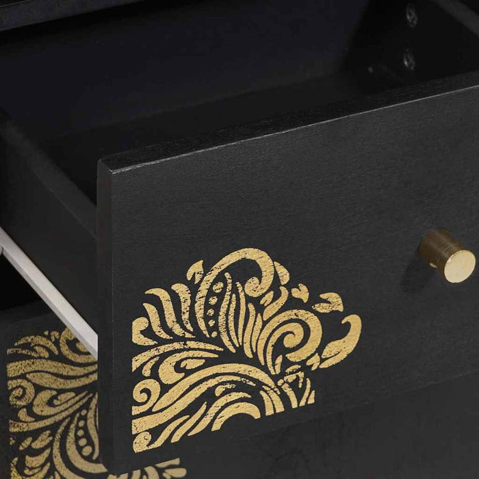 Set di Armadi da Bagno 3 pcs Nero Legno di mango massello 3310160