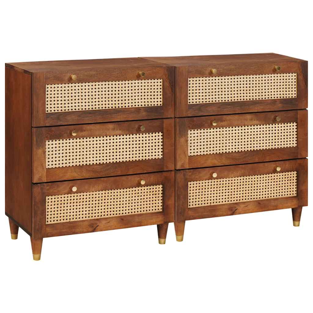 vidaXL Set di Sideboard 2 pcs Marrone 60 x 33.5 x 75 cm