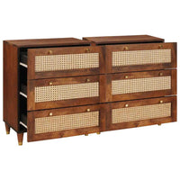 vidaXL Set di Sideboard 2 pcs Marrone 60 x 33.5 x 75 cm