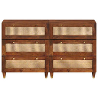 vidaXL Set di Sideboard 2 pcs Marrone 60 x 33.5 x 75 cm