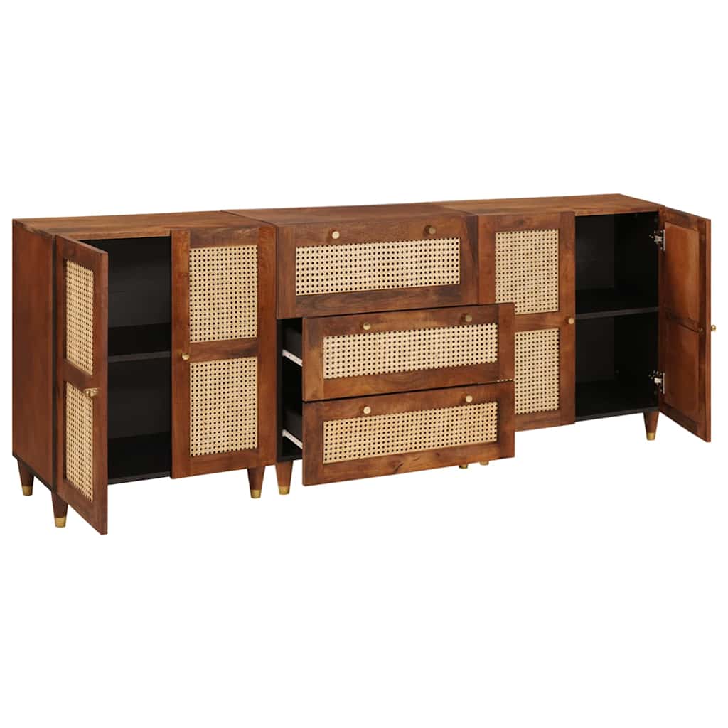 vidaXL Set di Sideboard 3 pcs Marrone 180 x 33 x 75 cm