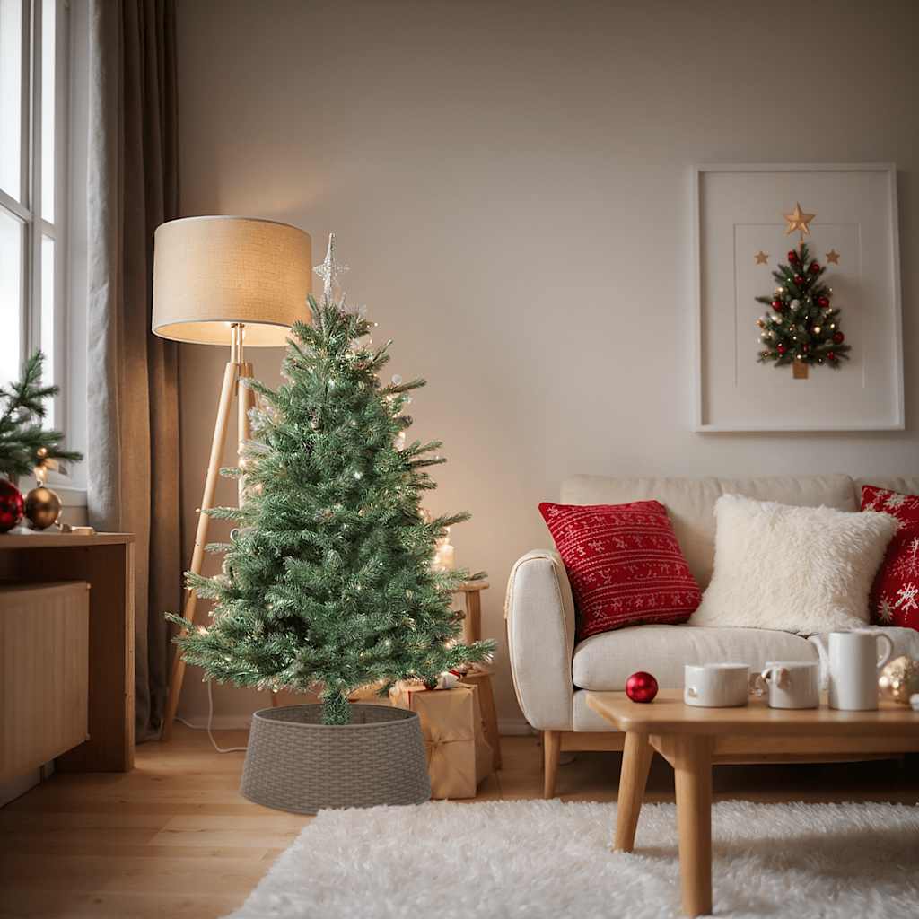 vidaXL Gonna per Albero di Natale Marrone Ø65x23 cm in Plastica