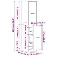Armadietto da Farmacia Bianco Lucido 30x41x144,5 cm Truciolato 855529