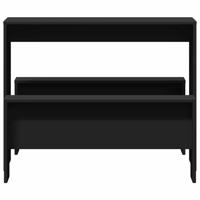 Set Tavolo da Pranzo e Panche 3 pz Nero in Truciolato 855531