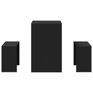 Set Tavolo da Pranzo e Panche 3 pz Nero in Truciolato 855531