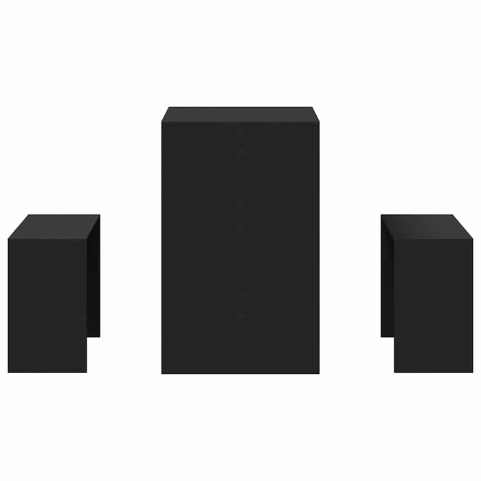 Set Tavolo da Pranzo e Panche 3 pz Nero in Truciolato 855531
