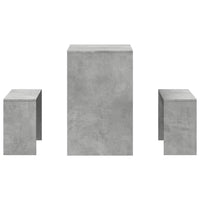 Set Tavolo da Pranzo e Panche 3 pz Grigio Cemento in Truciolato 855533