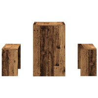 Set Tavolo da Pranzo e Panche 3 pz Legno Antico in Truciolato 855538