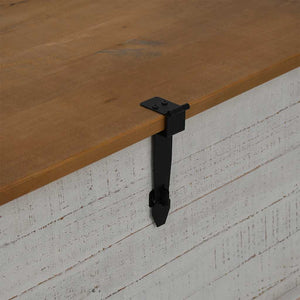 Cassapanca HALDEN Bianco 91x48x47 cm in Legno Massello di Pino 4018402