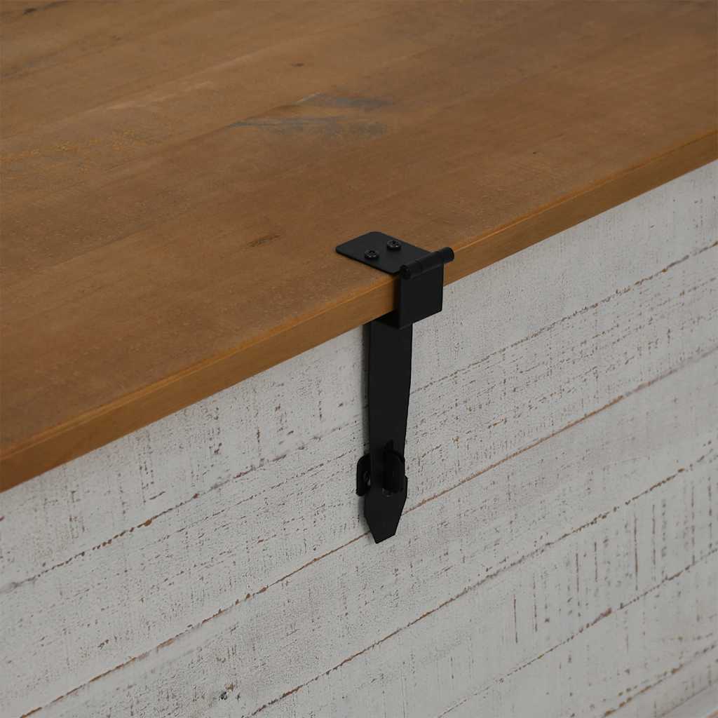vidaXL Cassapanca HALDEN Bianco 91x48x47 cm in Legno Massello di Pino