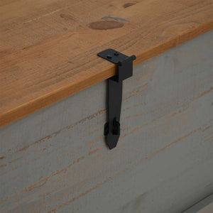 Cassapanca HALDEN Grigio 91x48x47 cm in Legno Massello di Pino 4018403