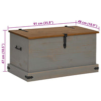 Cassapanca HALDEN Grigio 91x48x47 cm in Legno Massello di Pino 4018403