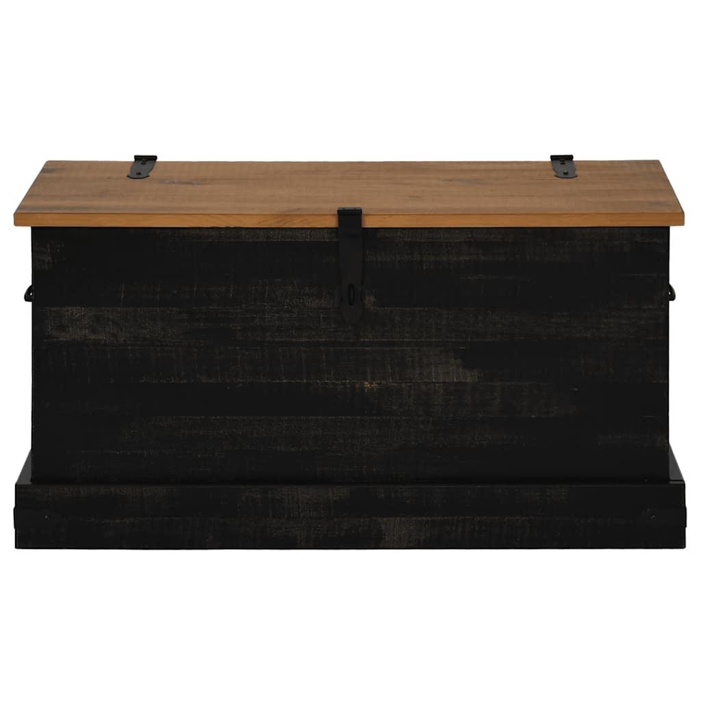 Cassapanca HALDEN Nero 91x48x47 cm in Legno Massello di Pino 4018404