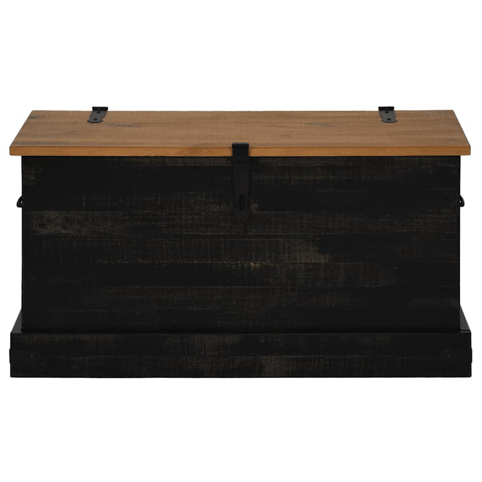 Cassapanca HALDEN Nero 91x48x47 cm in Legno Massello di Pino 4018404