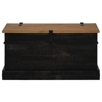 Cassapanca HALDEN Nero 91x48x47 cm in Legno Massello di Pino