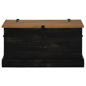 Cassapanca HALDEN Nero 91x48x47 cm in Legno Massello di Pino