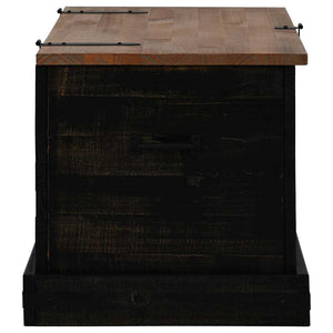 Cassapanca HALDEN Nero 91x48x47 cm in Legno Massello di Pino
