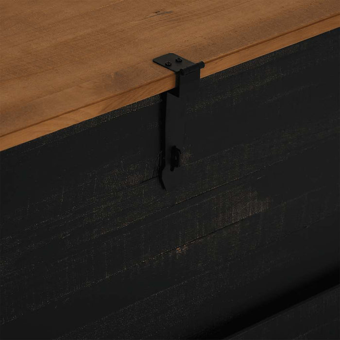 Cassapanca HALDEN Nero 91x48x47 cm in Legno Massello di Pino 4018404