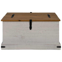 Cassapanca HALDEN Bianco 91x91x47 cm in Legno Massello di Pino 4018406