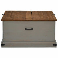 Cassapanca HALDEN Grigio 91x91x47 cm in Legno Massello di Pino