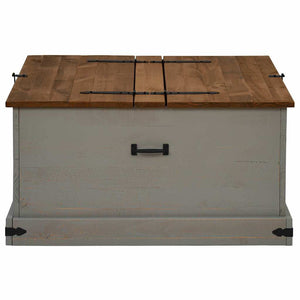 Cassapanca HALDEN Grigio 91x91x47 cm in Legno Massello di Pino