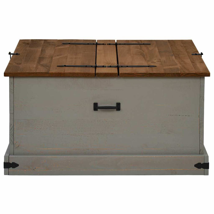 Cassapanca HALDEN Grigio 91x91x47 cm in Legno Massello di Pino