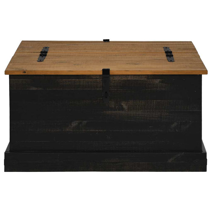 Cassapanca HALDEN Nero 91x91x47 cm in Legno Massello di Pino 4018408