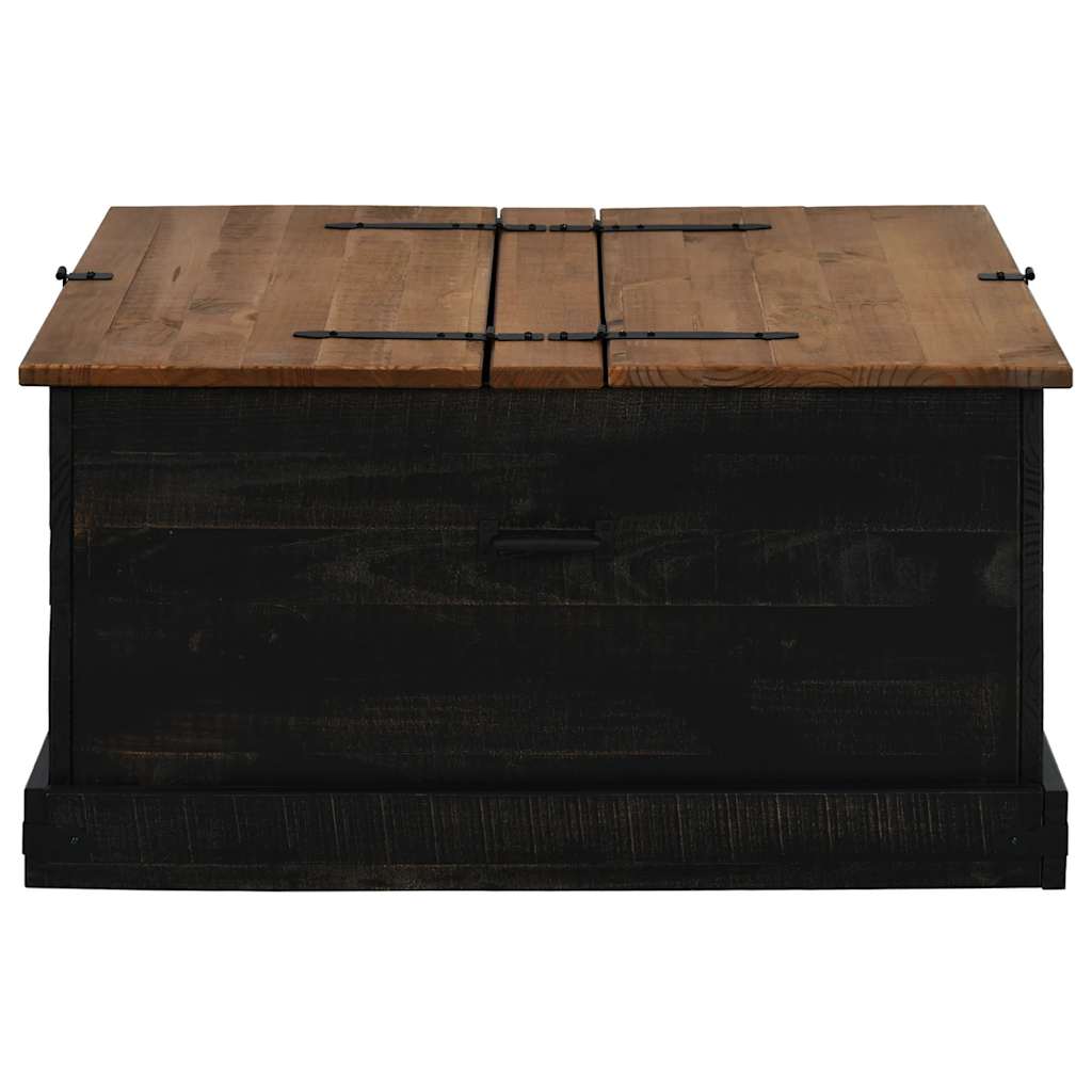 Cassapanca HALDEN Nero 91x91x47 cm in Legno Massello di Pino 4018408