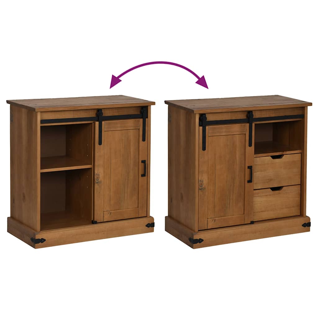 vidaXL Credenza HALDEN con Anta Scorrevole 80x40x80 cm Legno Massello