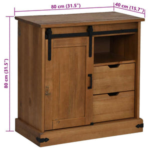 vidaXL Credenza HALDEN con Anta Scorrevole 80x40x80 cm Legno Massello
