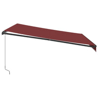 Tenda da Sole Retrattile Manuale con LED Bordò 400x300 cm 3310187