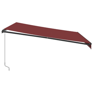 Tenda da Sole Retrattile Manuale con LED Bordò 400x300 cm 3310187