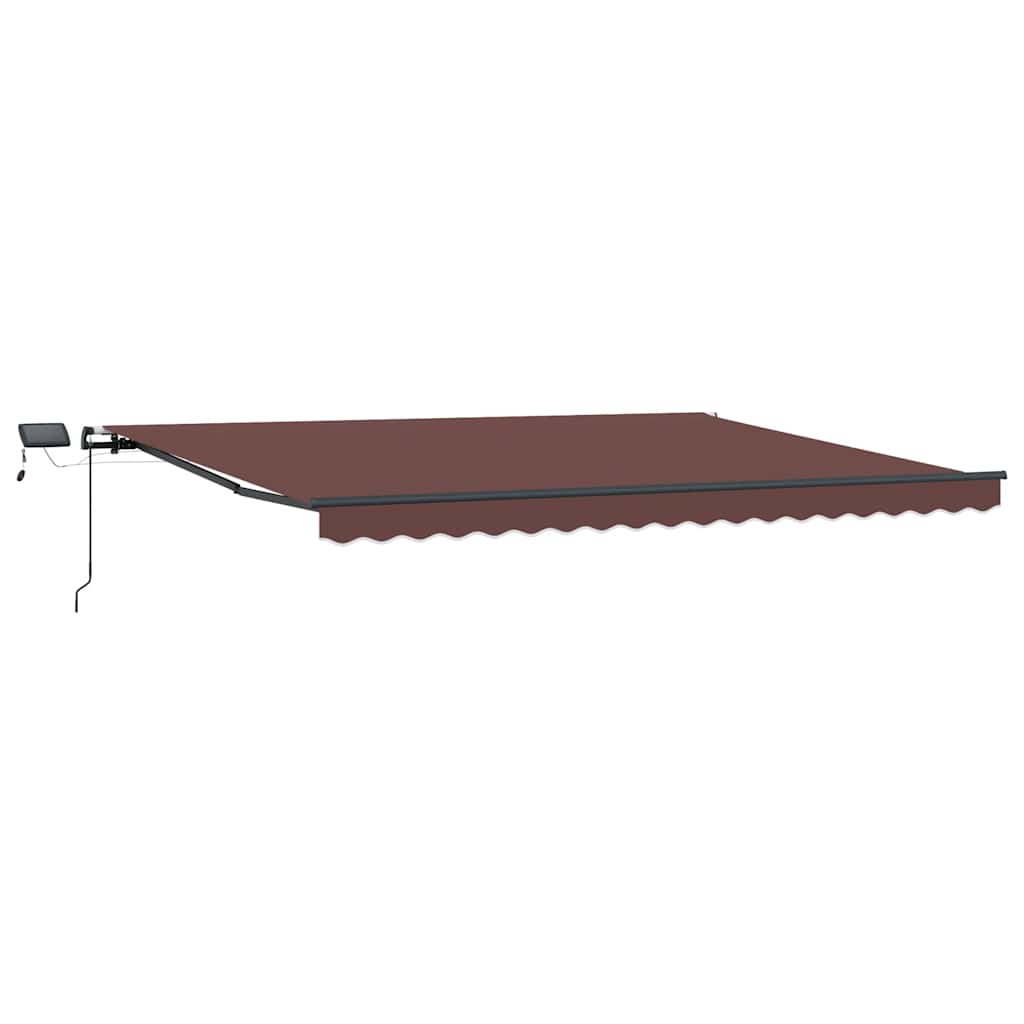 Tenda da Sole Retrattile Manuale con LED Marrone 400x300 cm 3310209