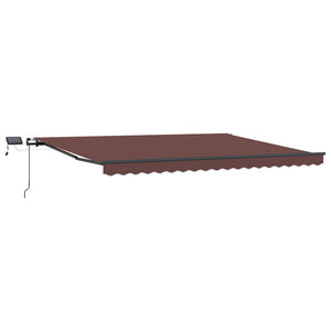 Tenda da Sole Retrattile Manuale con LED Marrone 400x300 cm 3310209