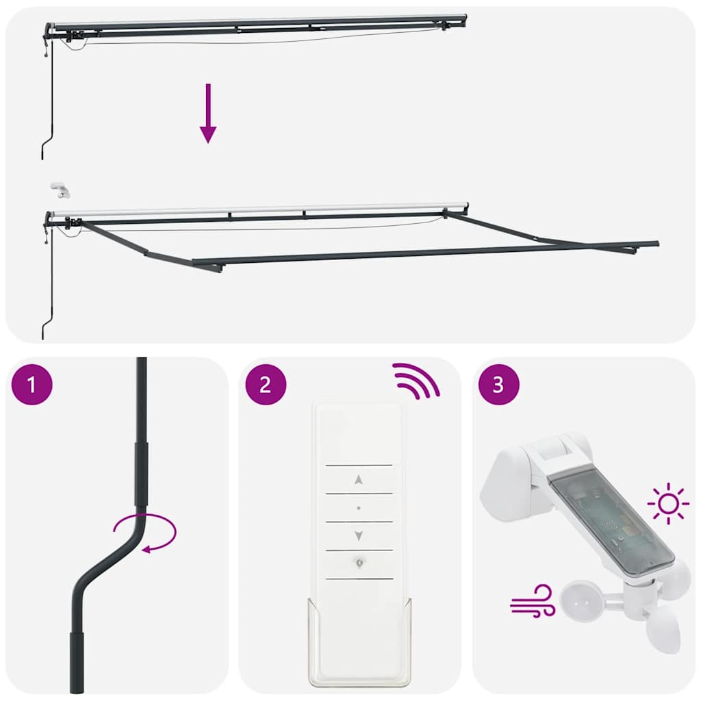 Tenda da Sole Retrattile Automatica con LED Marrone 400x300 cm 3310211
