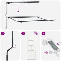 Tenda Sole Retrattile Automatica Antracite e Bianco 300x250 cm 3310225