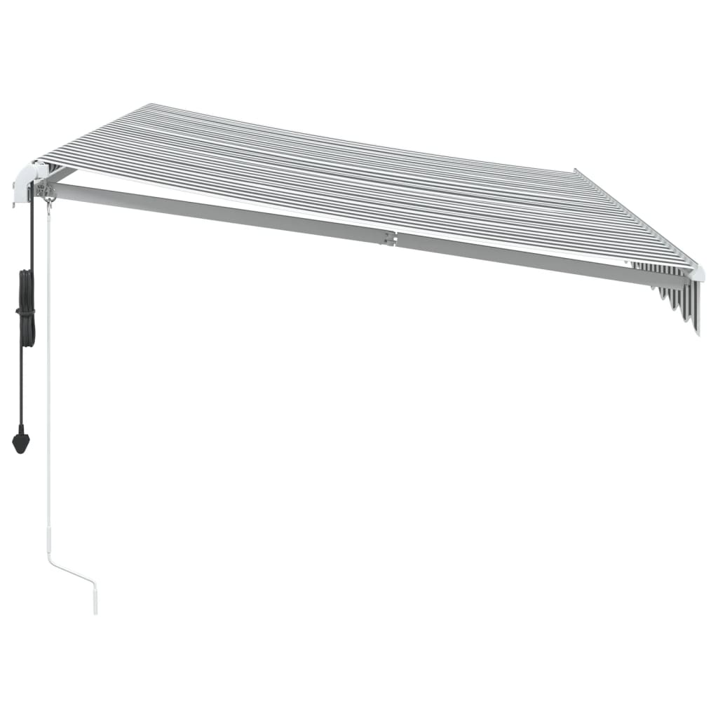 Tenda Retrattile Automatica Antracite e Bianco 350x250 cm 3310227