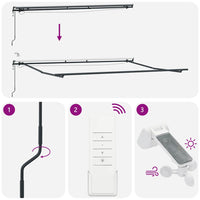 Tenda Retrattile Automatica LED Antracite e Bianco 400x300 cm 3310233