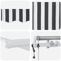 Tenda Retrattile Automatica Antracite e Bianco 450x300 cm 3310234