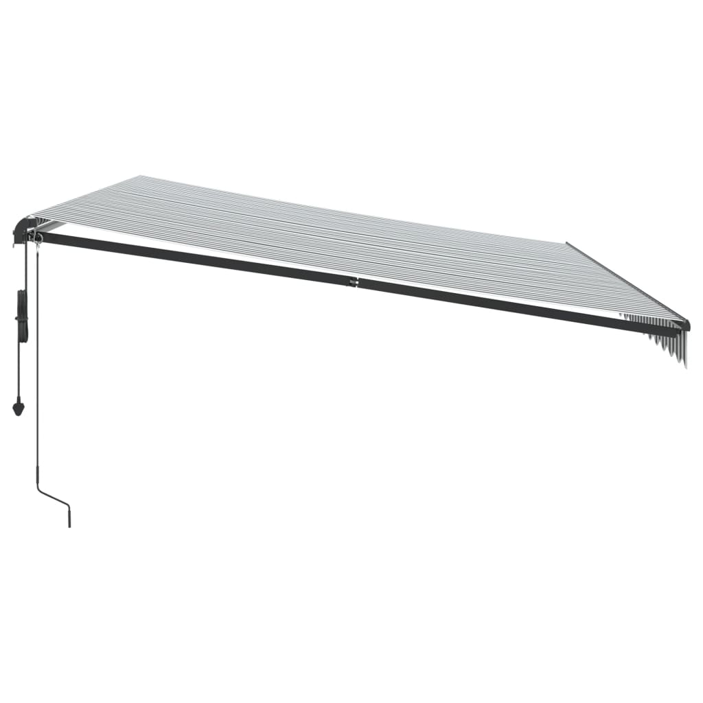 Tenda Retrattile Automatica LED Antracite e Bianco 500x300 cm 3310241