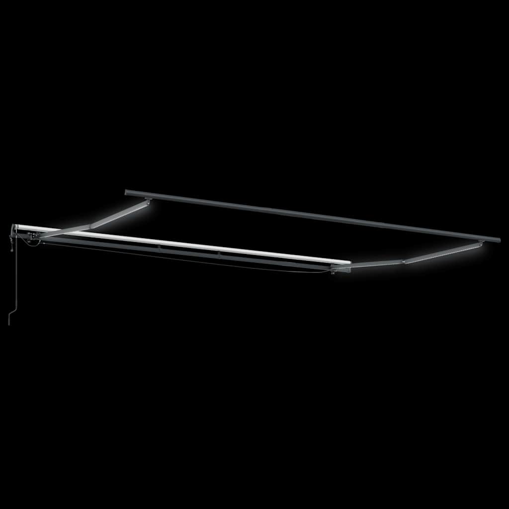 Tenda Retrattile Automatica LED Antracite e Bianco 500x300 cm 3310241