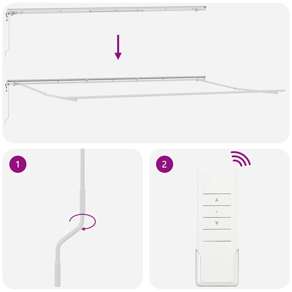 Tenda Sole Retrattile Automatica 600x300 cm Antracite e Bianco 3310242