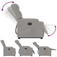 Poltrona Alzapersona Reclinabile Grigio Nuvola in Tessuto 3310267