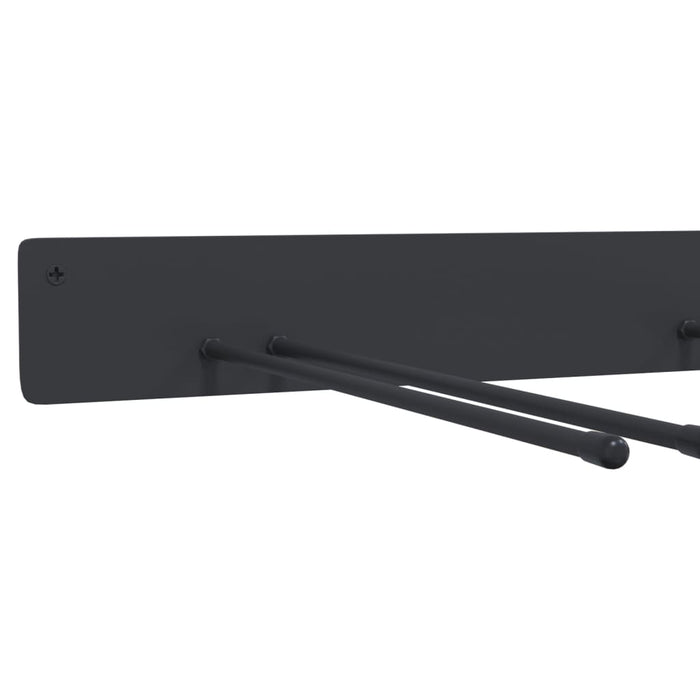 Portautensili da Giardino a Muro Nero in Acciaio