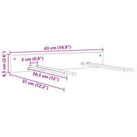 Portautensili da Giardino a Muro Nero in Acciaio