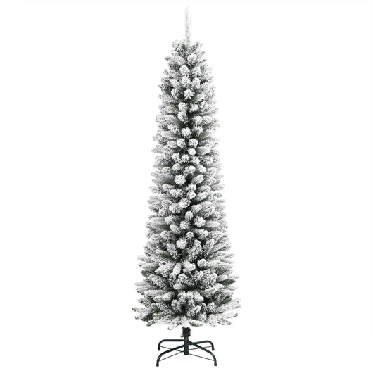 Albero Natale Artificiale Sottile Neve Floccata 120cm PVC e PE 4019685