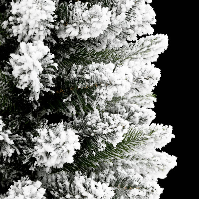 Albero Natale Artificiale Sottile Neve Floccata-Albero Natalizio 120cm PVC e PE 392704