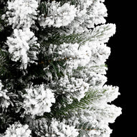 Albero Natale Artificiale Sottile Neve Floccata 150cm PVC e PE 4019686