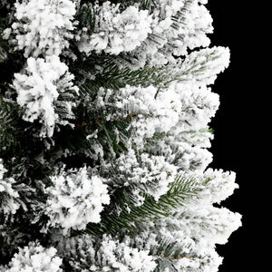 Albero Natale Artificiale Sottile Neve Floccata 150cm PVC e PE 4019686