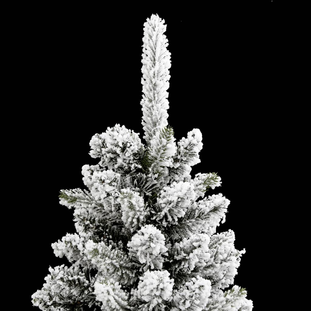 Albero Natale Artificiale Sottile Neve Floccata 150cm PVC e PE 4019686